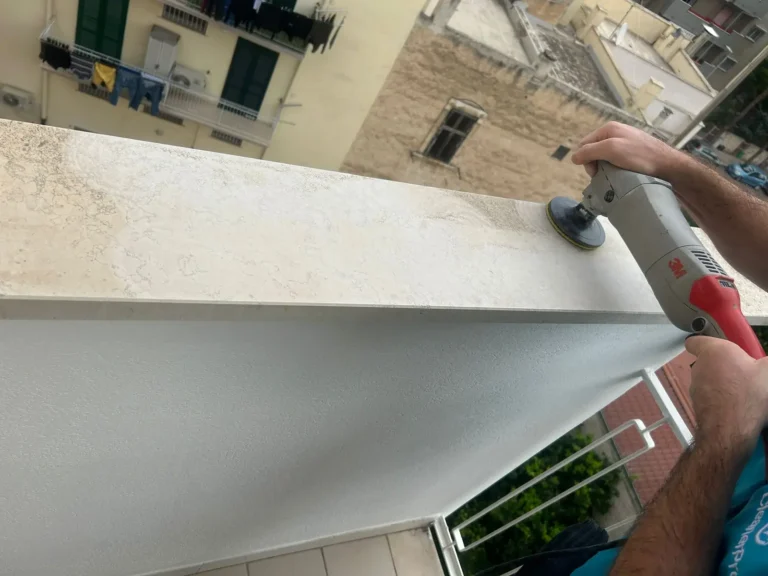 Ripristino gocciolatori in pietra tramite levigatura superficie più trattamento idrorepellente
