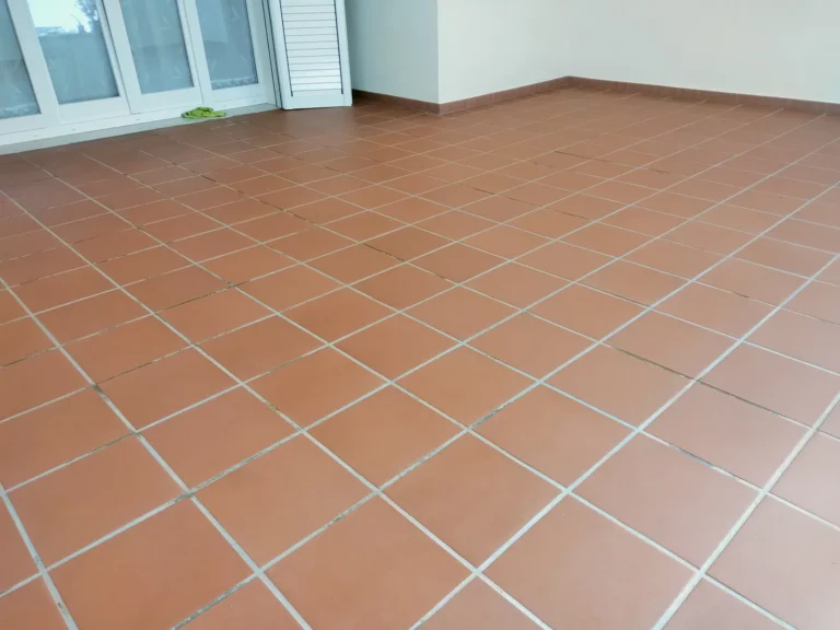 Pulizia pavimento in cotto esterno semicoperto più trattamento antisalnitro e idrorepellente